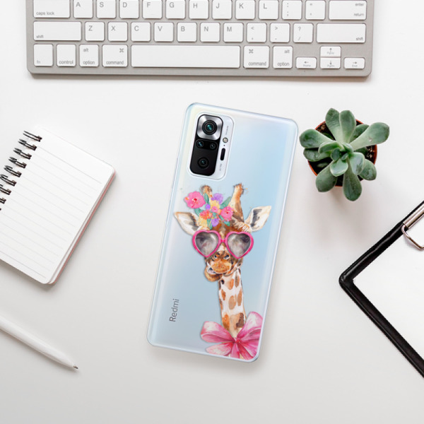 Silikonové pouzdro iSaprio - Xiaomi Redmi Note 10 Pro - Lady Giraffe