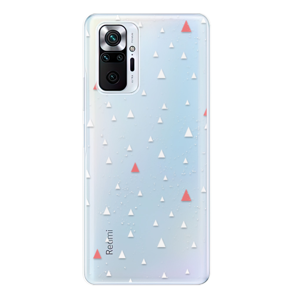 Odolné silikonové pouzdro iSaprio - Abstract Triangles 02 - white - Xiaomi Redmi Note 10 Pro