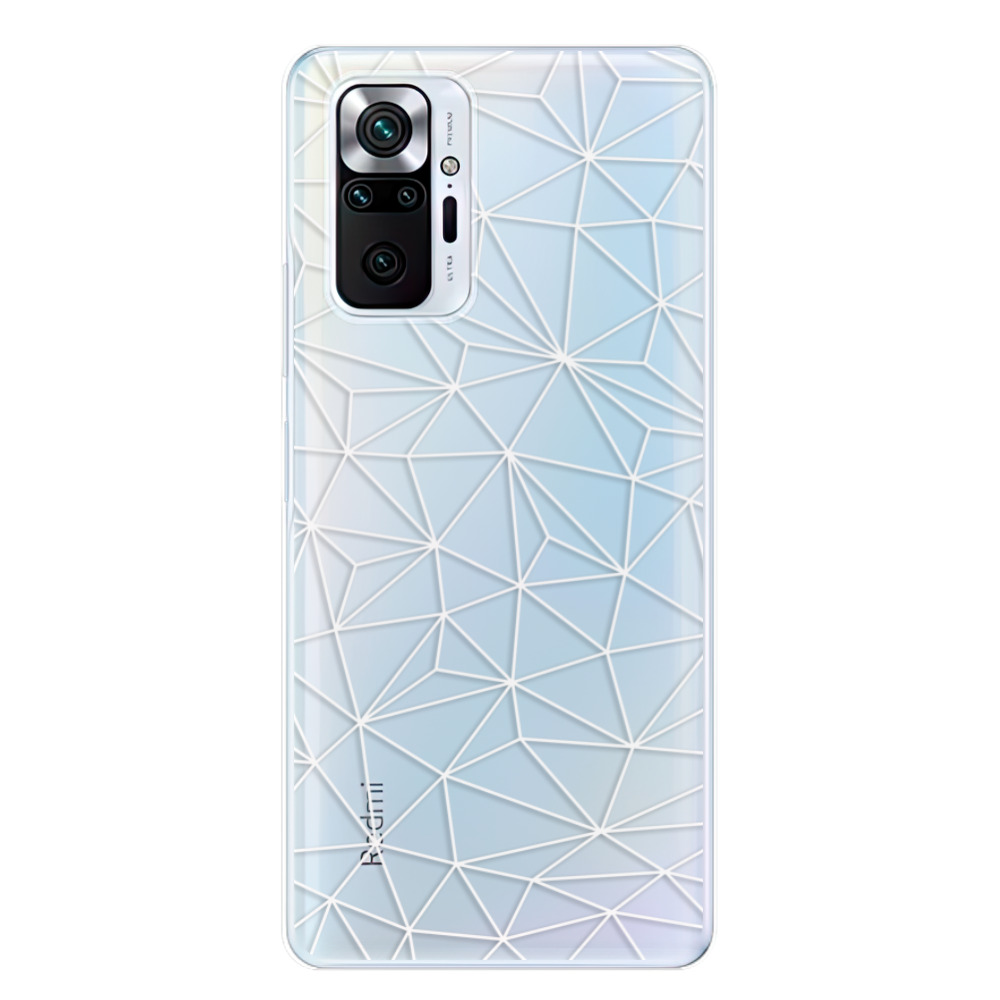 Odolné silikonové pouzdro iSaprio - Abstract Triangles 03 - white - Xiaomi Redmi Note 10 Pro