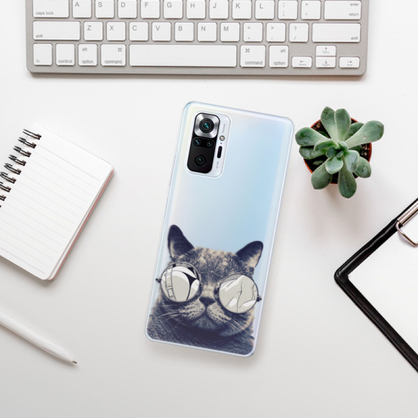 Silikonové pouzdro iSaprio - Xiaomi Redmi Note 10 Pro - Crazy Cat 01