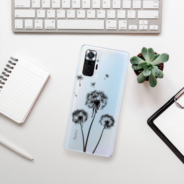 Silikonové pouzdro iSaprio - Xiaomi Redmi Note 10 Pro - Three Dandelions black