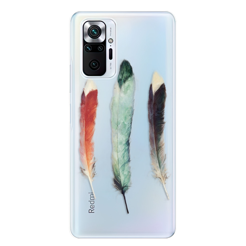 Odolné silikonové pouzdro iSaprio - Three Feathers - Xiaomi Redmi Note 10 Pro