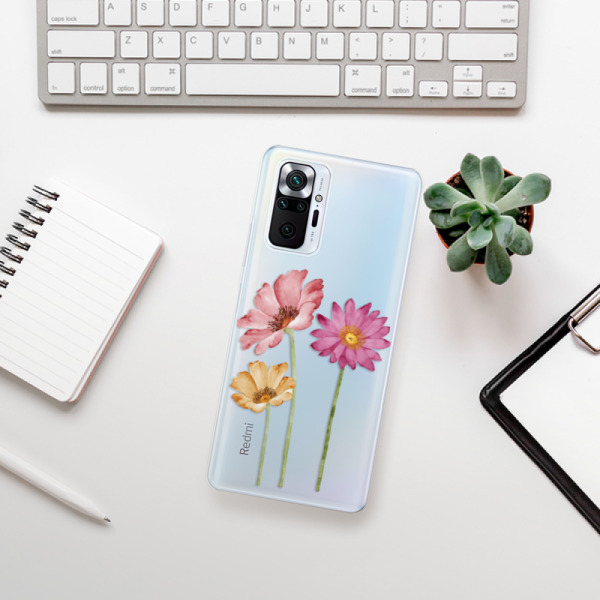 Silikonové pouzdro iSaprio - Xiaomi Redmi Note 10 Pro - Three Flowers