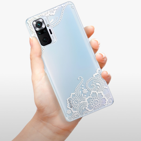 Silikonové pouzdro iSaprio - Xiaomi Redmi Note 10 Pro - White Lace 02