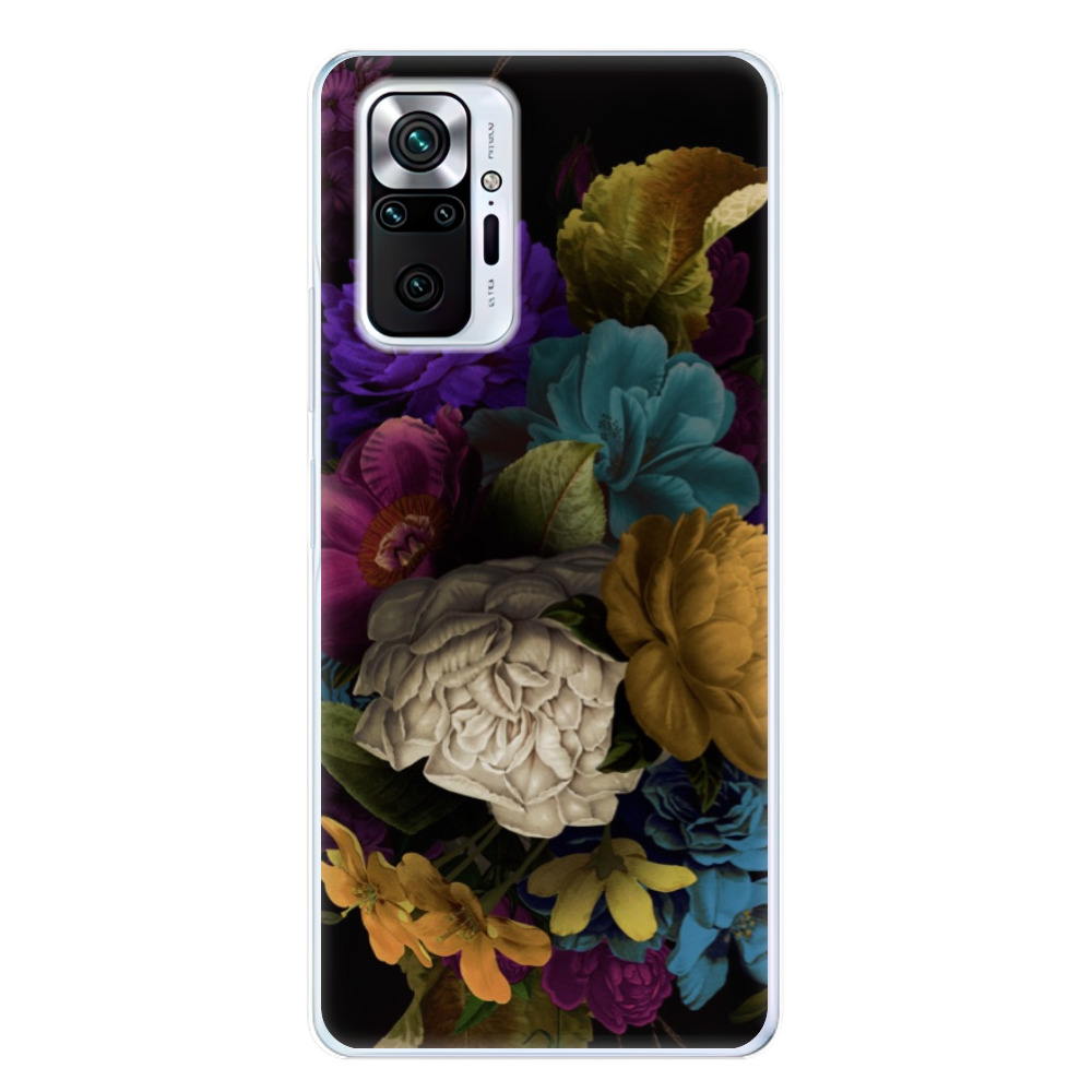 Odolné silikonové pouzdro iSaprio - Dark Flowers - Xiaomi Redmi Note 10 Pro