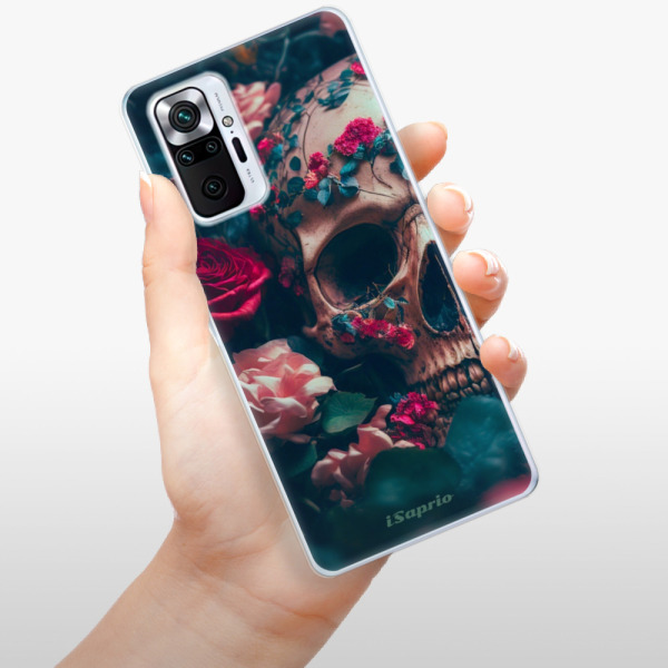 Silikonové odolné pouzdro iSaprio Skull in Roses na mobil Xiaomi Redmi Note 10 Pro - VÝPRODEJ