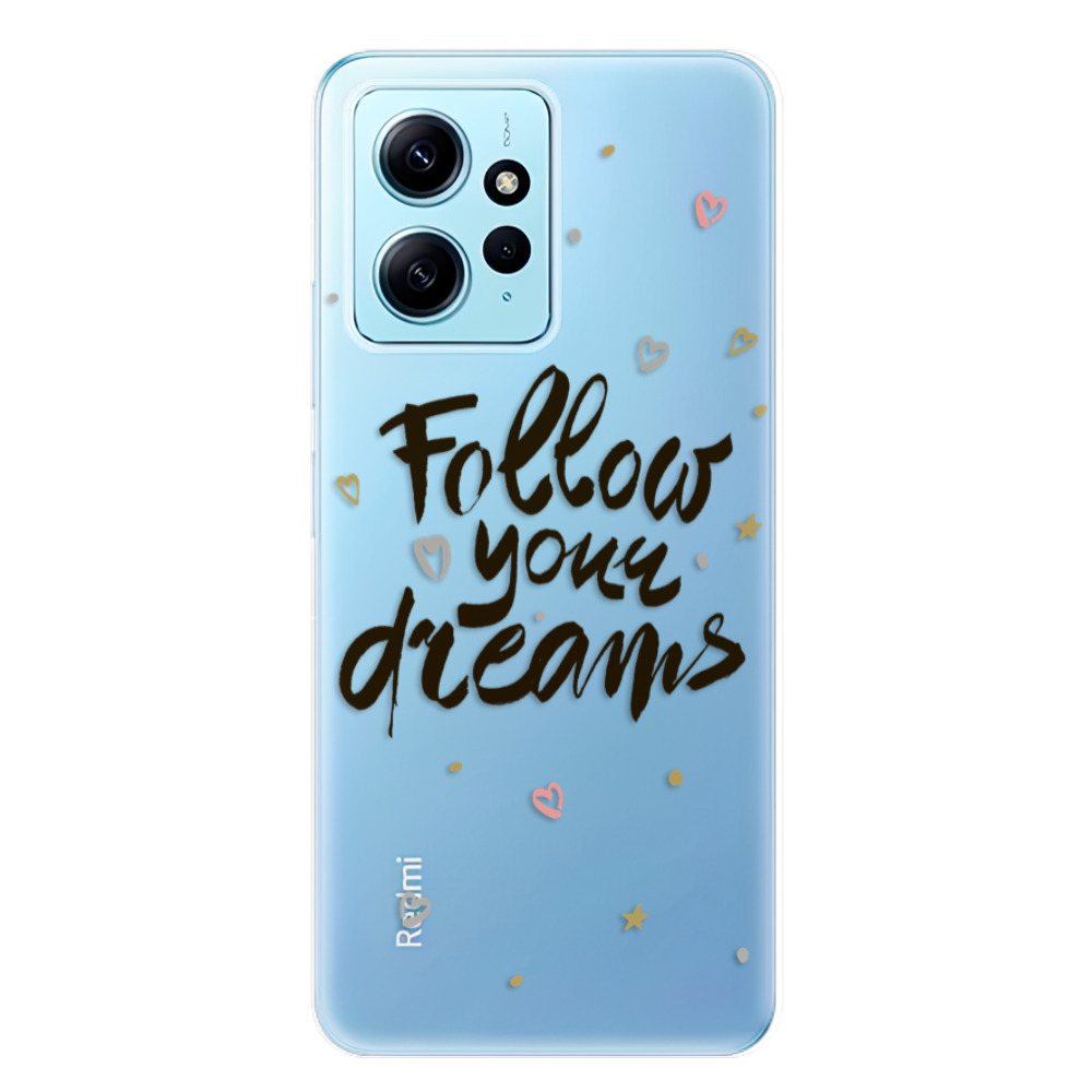 Odolné silikonové pouzdro iSaprio - Follow Your Dreams - black - Xiaomi Redmi Note 12 5G