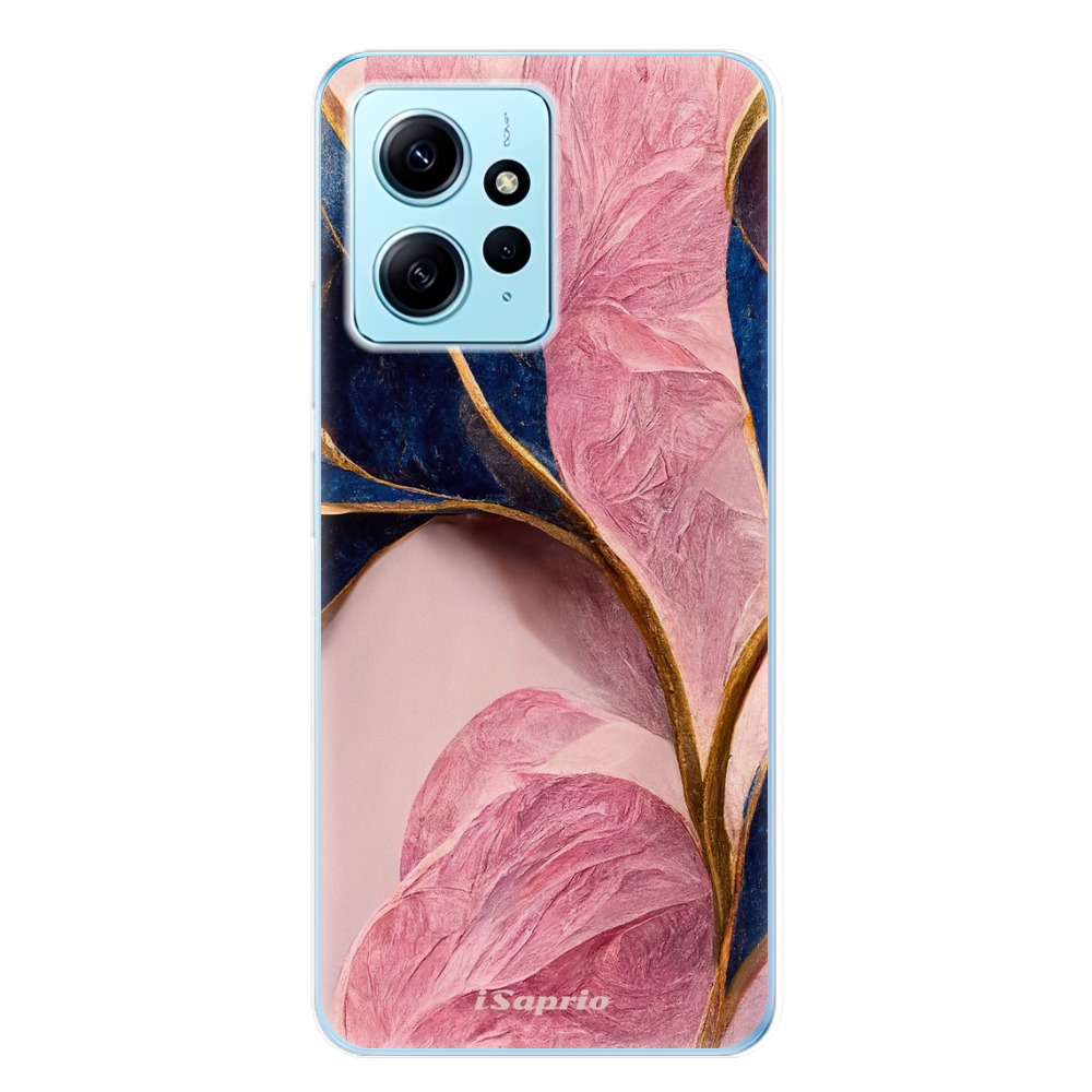 Odolné silikonové pouzdro iSaprio - Pink Blue Leaves - Xiaomi Redmi Note 12 5G