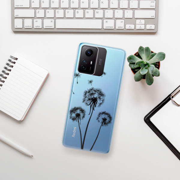 Silikonové pouzdro iSaprio - Xiaomi Redmi Note 12S - Three Dandelions black