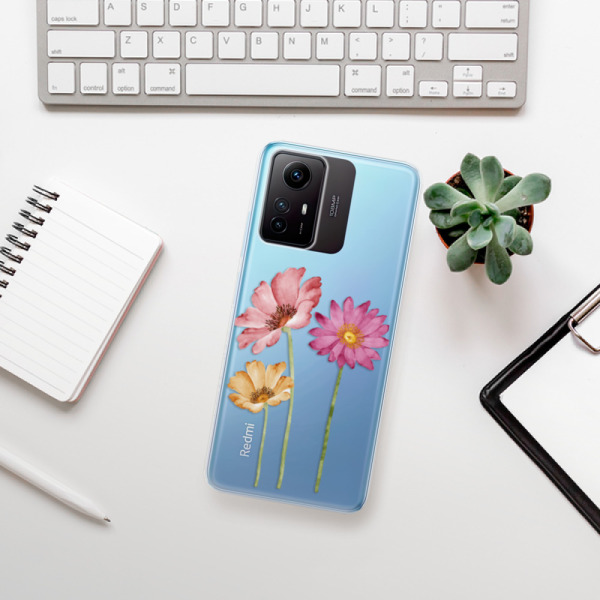 Silikonové pouzdro iSaprio - Xiaomi Redmi Note 12S - Three Flowers