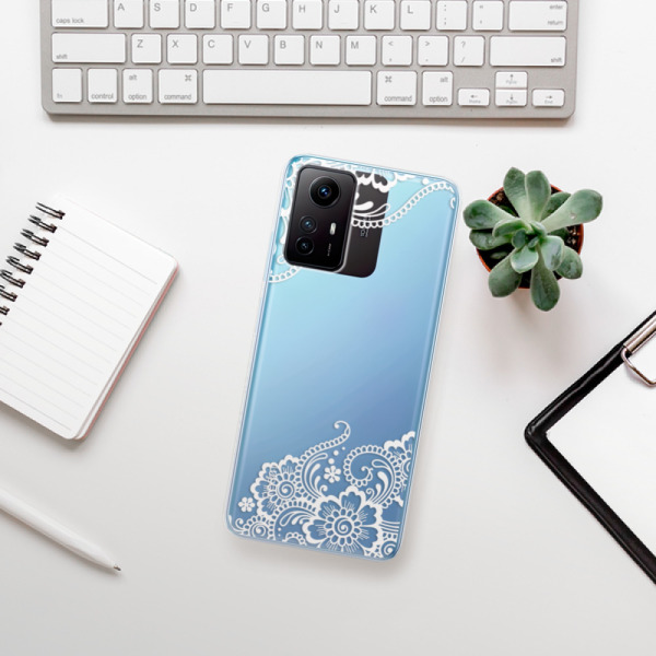 Silikonové pouzdro iSaprio - Xiaomi Redmi Note 12S - White Lace 02