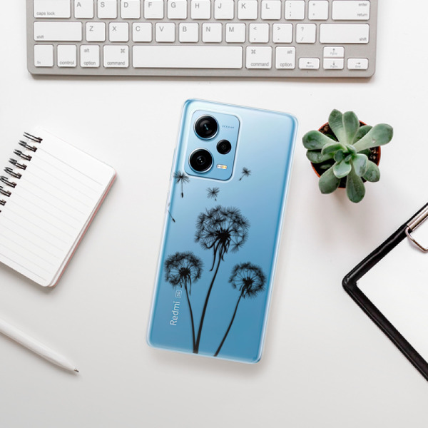 Silikonové pouzdro iSaprio - Xiaomi Redmi Note 12 Pro 5G / Poco X5 Pro 5G - Three Dandelions black