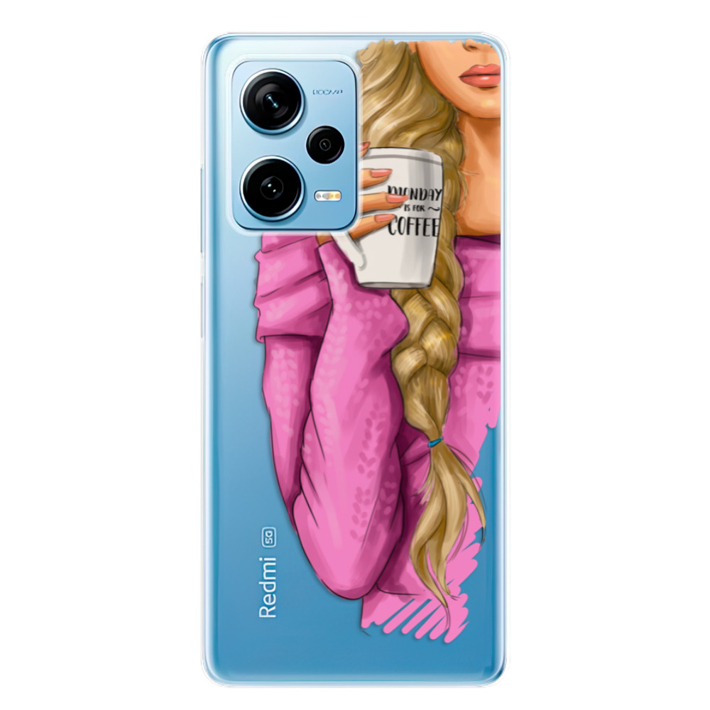 Odolné silikonové pouzdro iSaprio - My Coffe and Blond Girl - Xiaomi Redmi Note 12 Pro 5G / Poco X5 Pro 5G