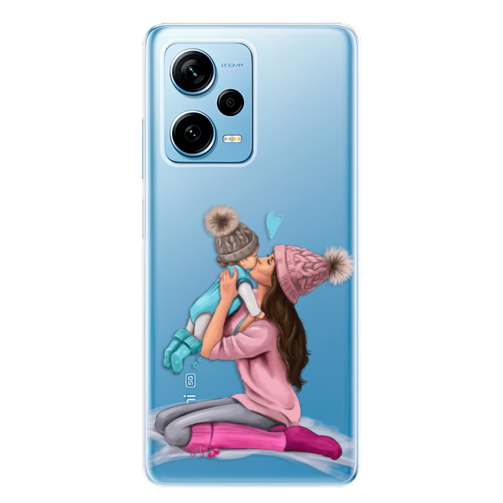 Odolné silikonové pouzdro iSaprio - Kissing Mom - Brunette and Boy - Xiaomi Redmi Note 12 Pro 5G / Poco X5 Pro 5G