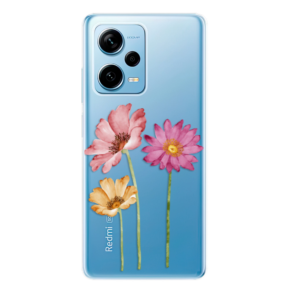 Silikonové odolné pouzdro iSaprio Three Flowers na mobil Xiaomi Redmi Note 12 Pro Plus 5G (Odolný silikonový kryt, obal, pouzdro iSaprio Three Flowers na mobilní telefon Xiaomi Redmi Note 12 Pro+ 5G)