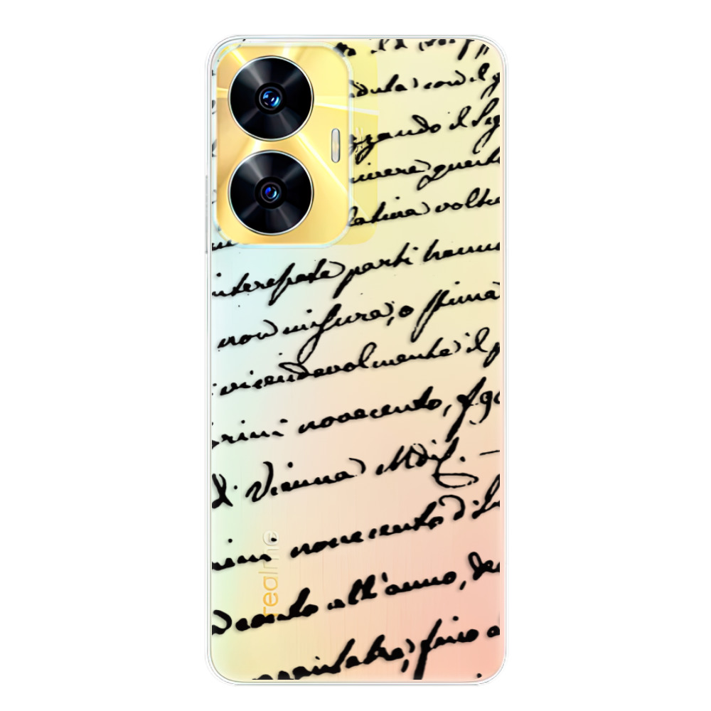 Odolné silikonové pouzdro iSaprio - Handwriting 01 - black - Realme C55