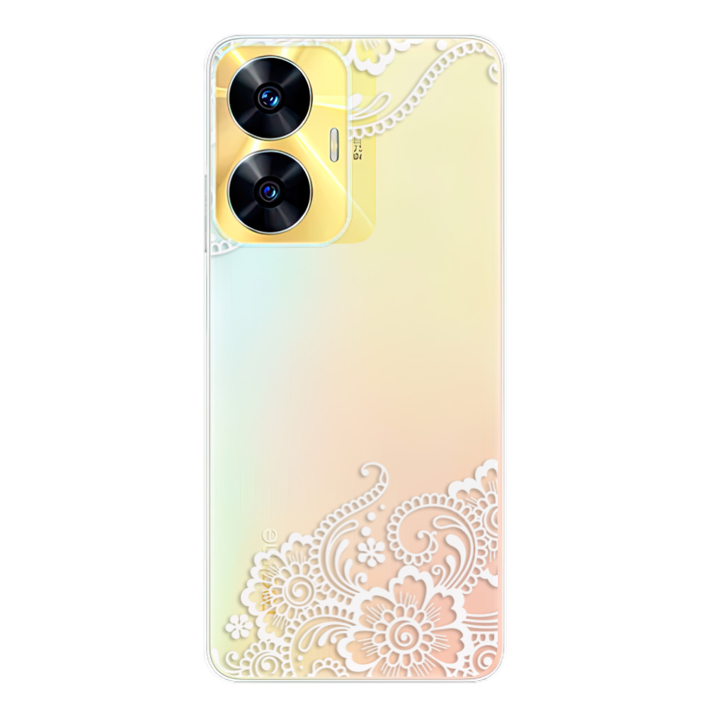 Silikonové odolné pouzdro iSaprio White Lace 02 na mobil Realme C55 (Odolný silikonový kryt, obal, pouzdro iSaprio White Lace 02 na mobilní telefon Realme C55)