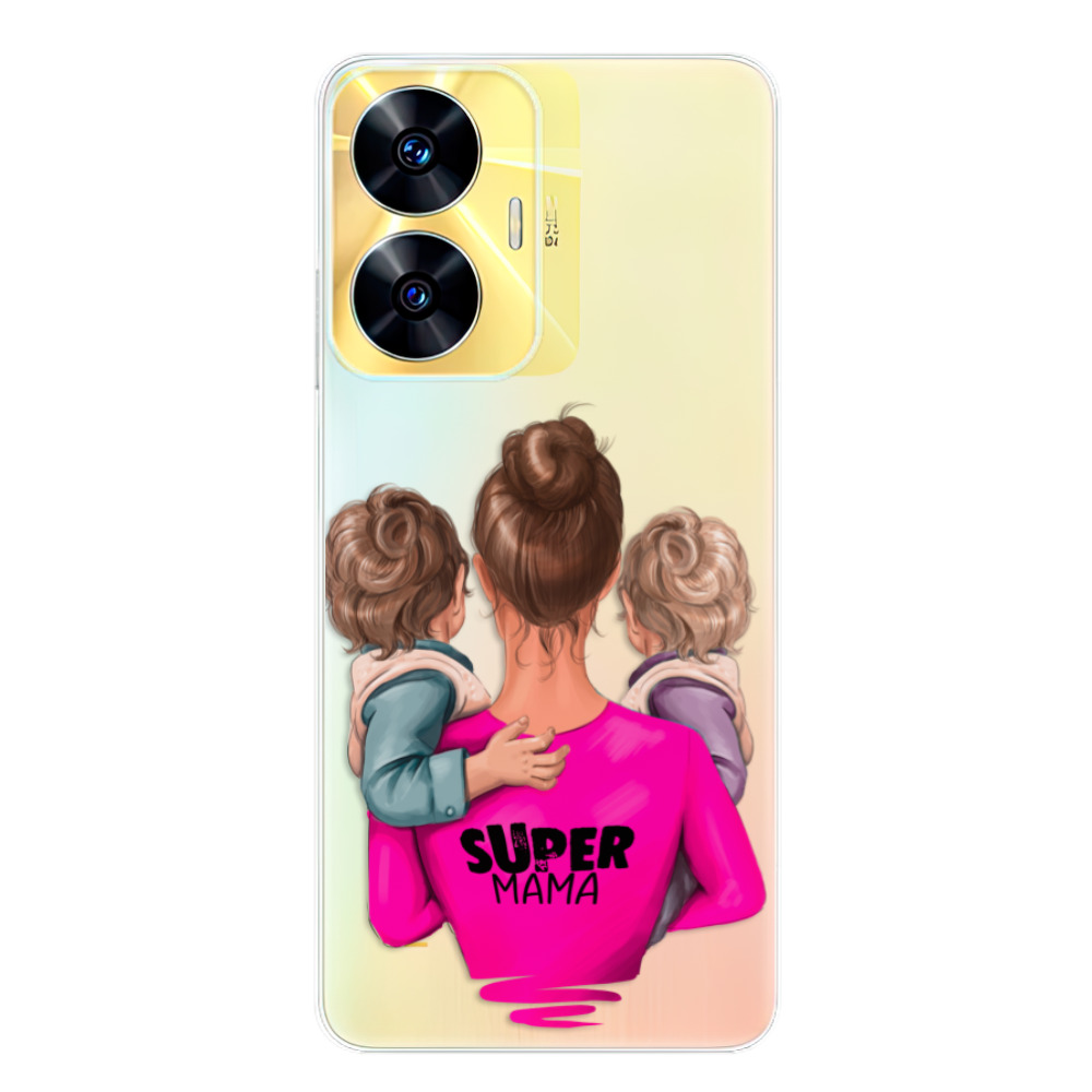 Odolné silikonové pouzdro iSaprio - Super Mama - Two Boys - Realme C55