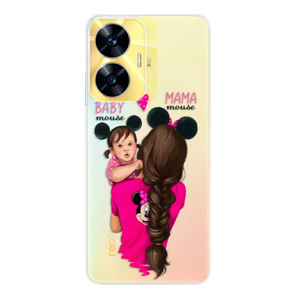 Silikonové odolné pouzdro iSaprio Mama Mouse Brunette and Girl na mobil Realme C55 (Odolný silikonový kryt, obal, pouzdro iSaprio Mama Mouse Brunette and Girl na mobilní telefon Realme C55)