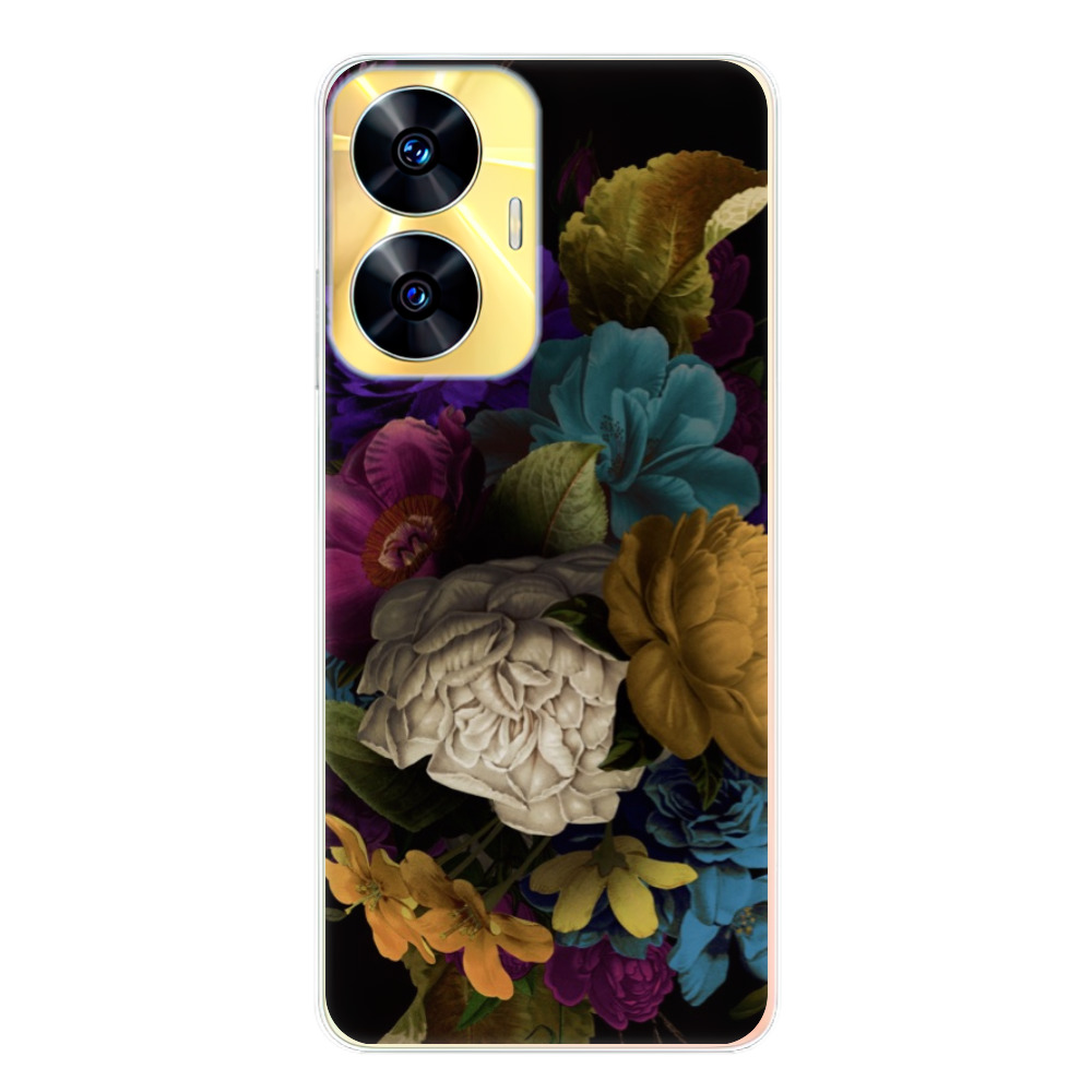 Silikonové odolné pouzdro iSaprio Dark Flowers na mobil Realme C55 (Odolný silikonový kryt, obal, pouzdro iSaprio Dark Flowers na mobilní telefon Realme C55)