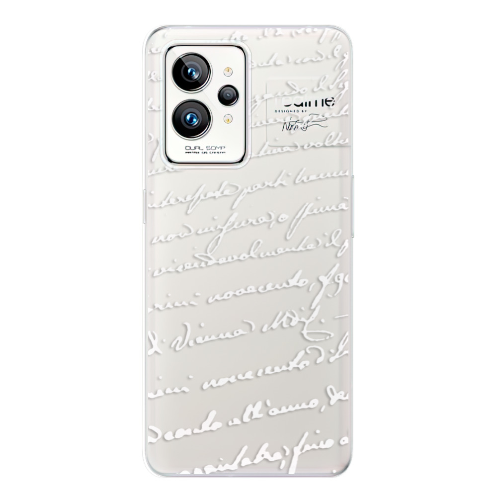 Odolné silikonové pouzdro iSaprio - Handwriting 01 - white - Realme GT 2 Pro