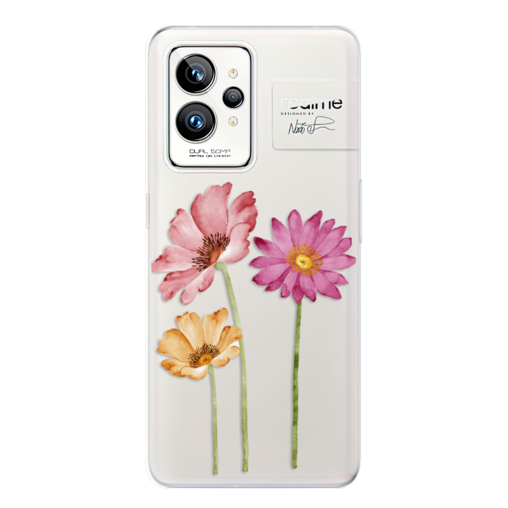 Silikonové odolné pouzdro iSaprio Three Flowers na mobil Realme GT 2 Pro (Odolný silikonový kryt, obal, pouzdro iSaprio Three Flowers na mobilní telefon Realme GT 2 Pro)