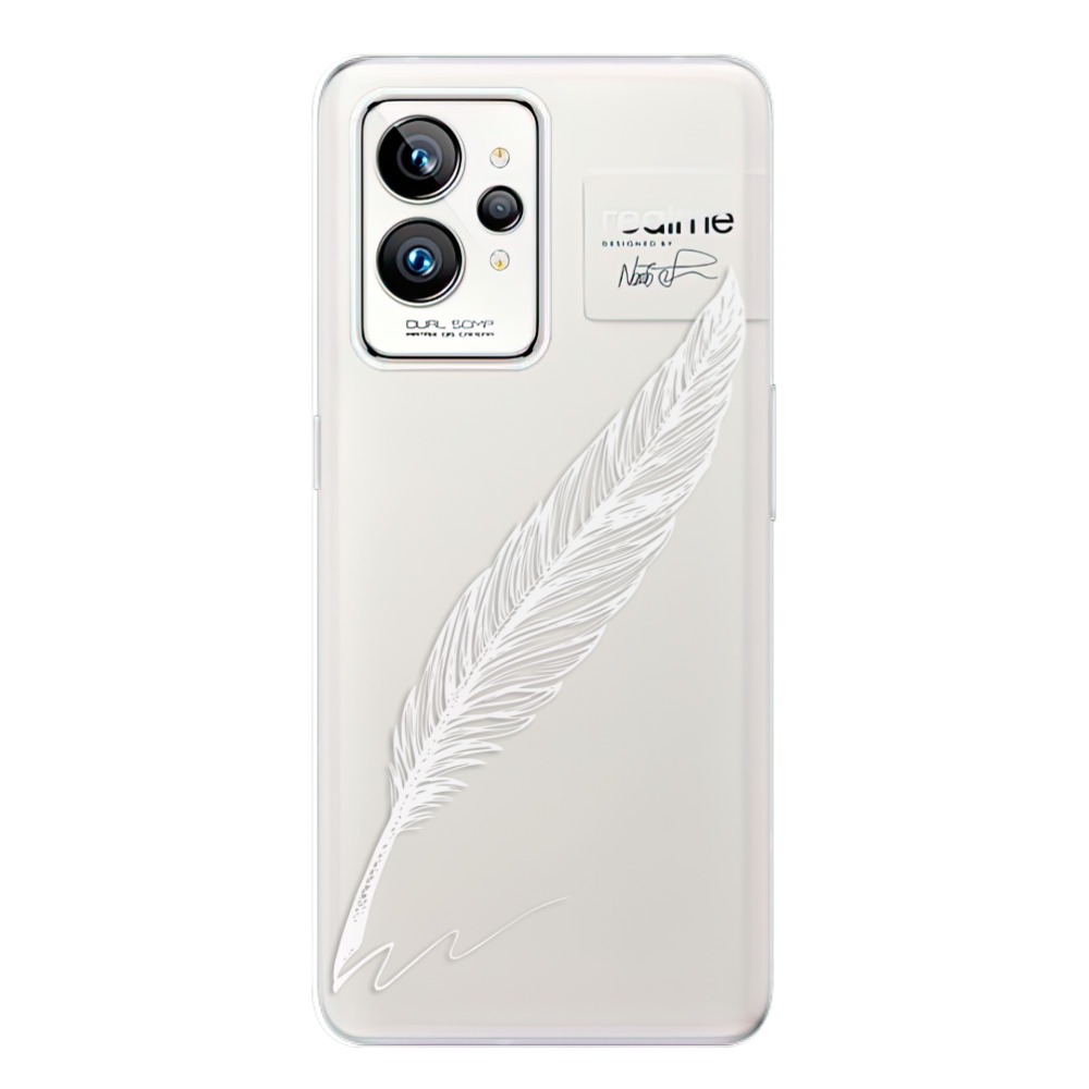 Odolné silikonové pouzdro iSaprio - Writing By Feather - white - Realme GT 2 Pro