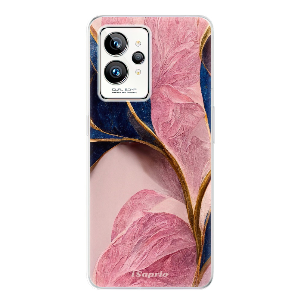 Odolné silikonové pouzdro iSaprio - Pink Blue Leaves - Realme GT 2 Pro