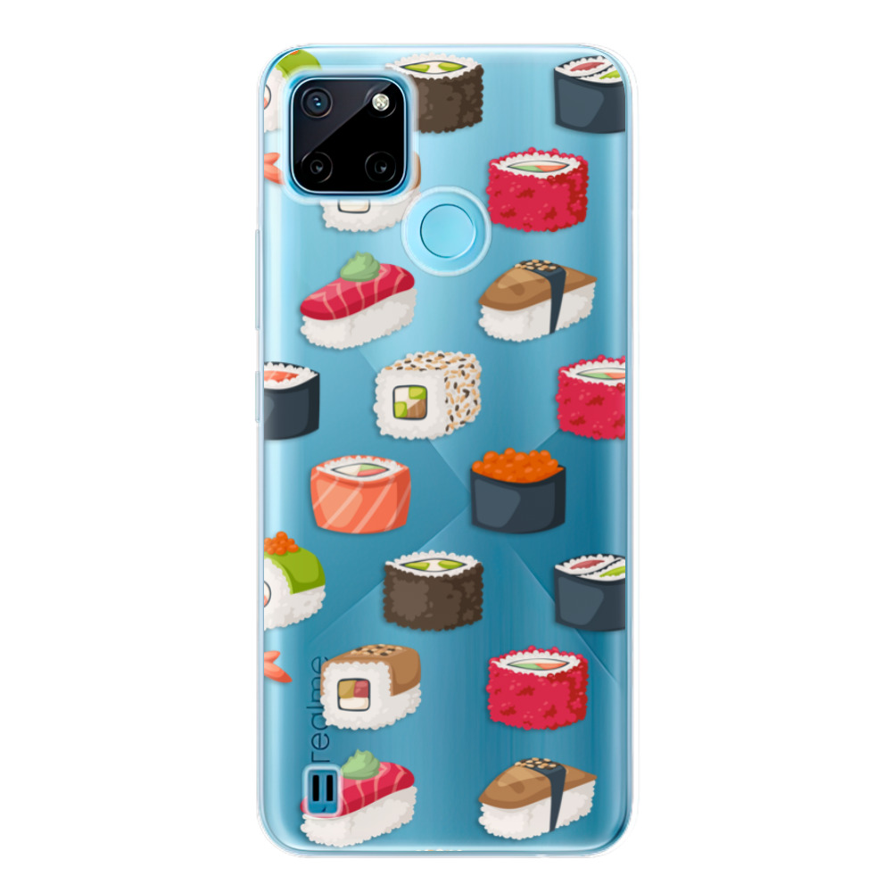 Silikonové odolné pouzdro iSaprio Sushi Pattern na mobil Realme C21Y / C25Y (Odolný silikonový kryt, obal, pouzdro iSaprio Sushi Pattern na mobilní telefon Realme C21Y / C25Y)