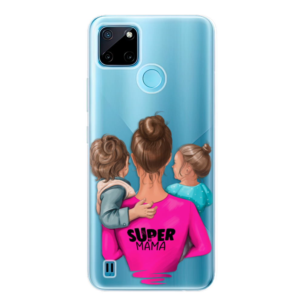 Odolné silikonové pouzdro iSaprio - Super Mama - Boy and Girl - Realme C21Y / C25Y