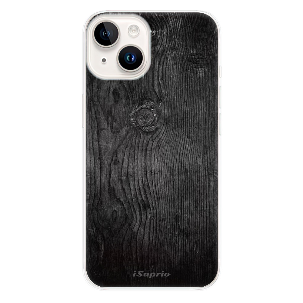 Silikonové odolné pouzdro iSaprio Black Wood 13 na mobil Apple iPhone 15 (Odolný silikonový kryt, obal, pouzdro iSaprio Black Wood 13 na mobilní telefon Apple iPhone 15)