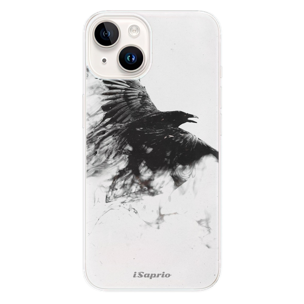 Silikonové odolné pouzdro iSaprio Dark Bird 01 na mobil Apple iPhone 15 (Odolný silikonový kryt, obal, pouzdro iSaprio Dark Bird 01 na mobilní telefon Apple iPhone 15)