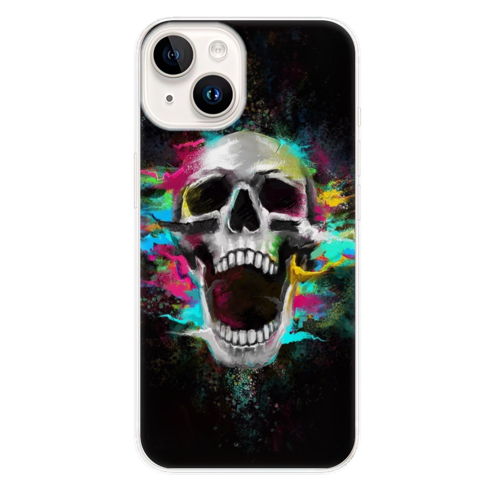 Silikonové odolné pouzdro iSaprio Skull in Colors na mobil Apple iPhone 15 (Odolný silikonový kryt, obal, pouzdro iSaprio Skull in Colors na mobilní telefon Apple iPhone 15)