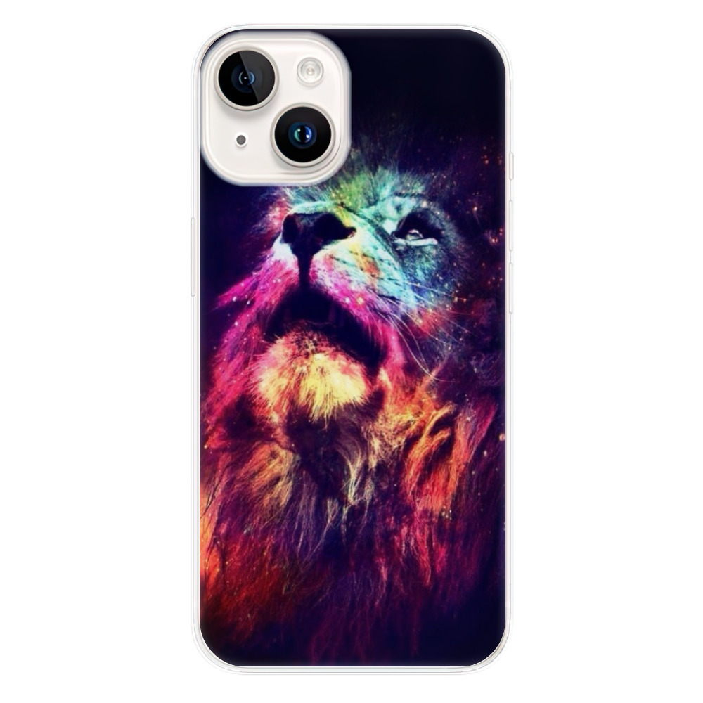 Silikonové odolné pouzdro iSaprio Lion in Colors na mobil Apple iPhone 15 (Odolný silikonový kryt, obal, pouzdro iSaprio Lion in Colors na mobilní telefon Apple iPhone 15)