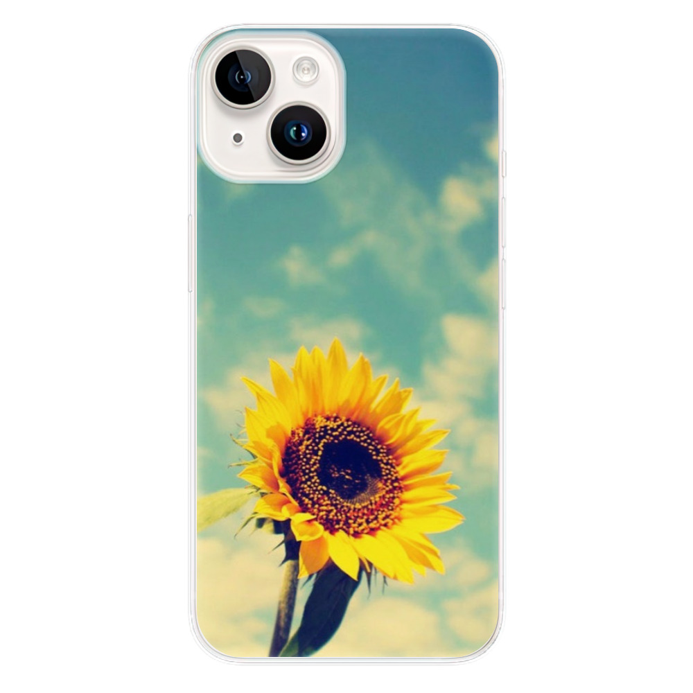 Silikonové odolné pouzdro iSaprio Sunflower 01 na mobil Apple iPhone 15 (Odolný silikonový kryt, obal, pouzdro iSaprio Sunflower 01 na mobilní telefon Apple iPhone 15)