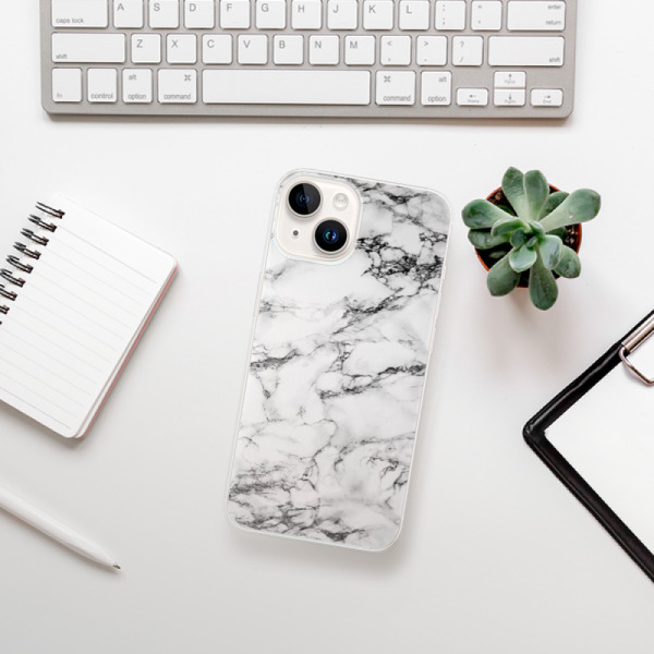 Silikonové pouzdro iSaprio - Apple iPhone 15 - White Marble 01