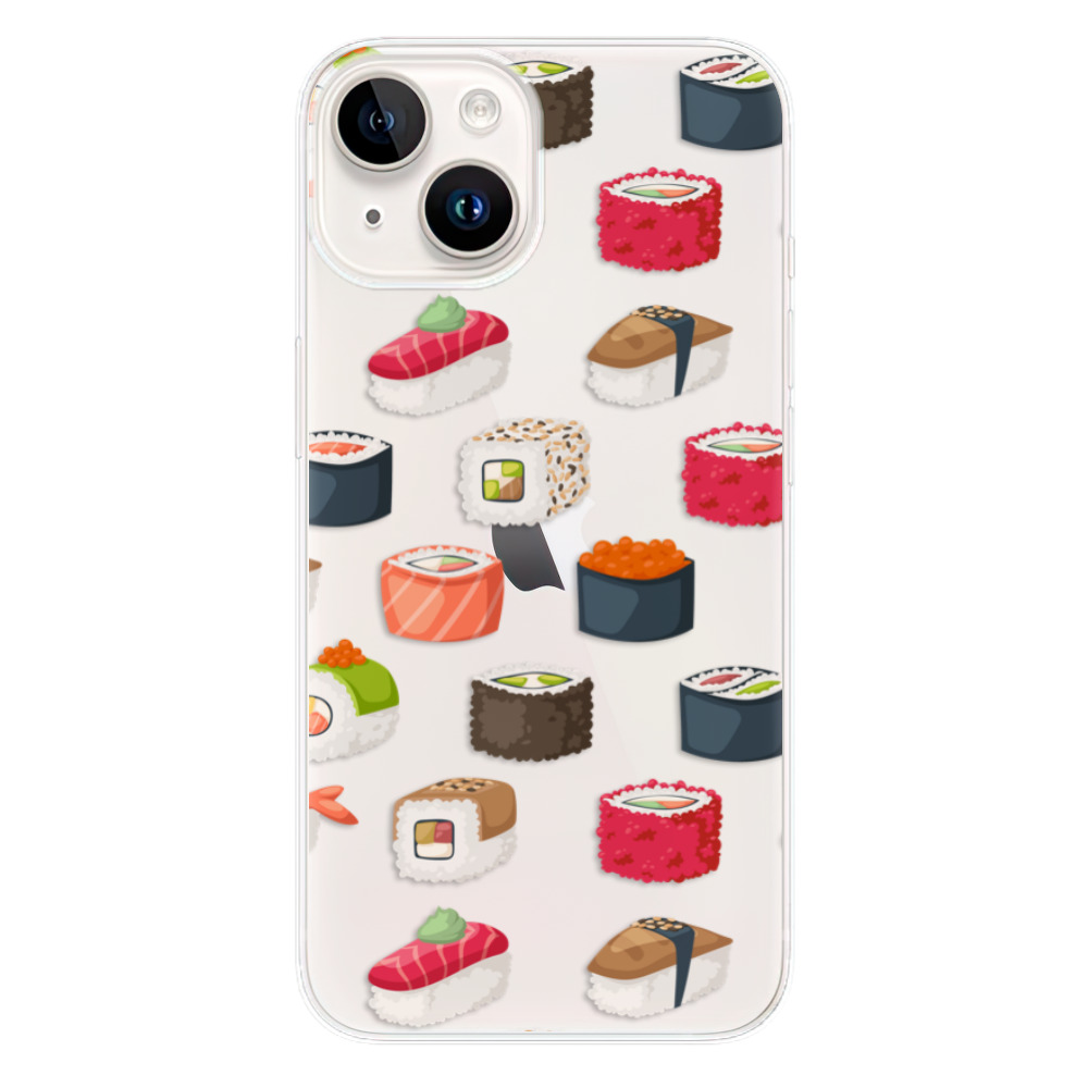 Silikonové odolné pouzdro iSaprio Sushi Pattern na mobil Apple iPhone 15 (Odolný silikonový kryt, obal, pouzdro iSaprio Sushi Pattern na mobilní telefon Apple iPhone 15)