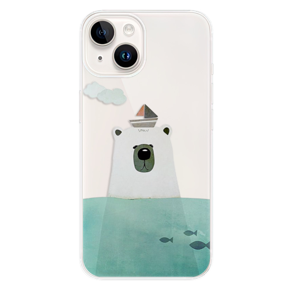 Silikonové odolné pouzdro iSaprio Bear With Boat na mobil Apple iPhone 15 (Odolný silikonový kryt, obal, pouzdro iSaprio Bear With Boat na mobilní telefon Apple iPhone 15)