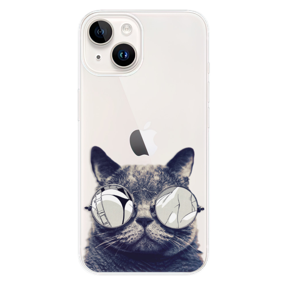 Silikonové odolné pouzdro iSaprio Crazy Cat 01 na mobil Apple iPhone 15 (Odolný silikonový kryt, obal, pouzdro iSaprio Crazy Cat 01 na mobilní telefon Apple iPhone 15)