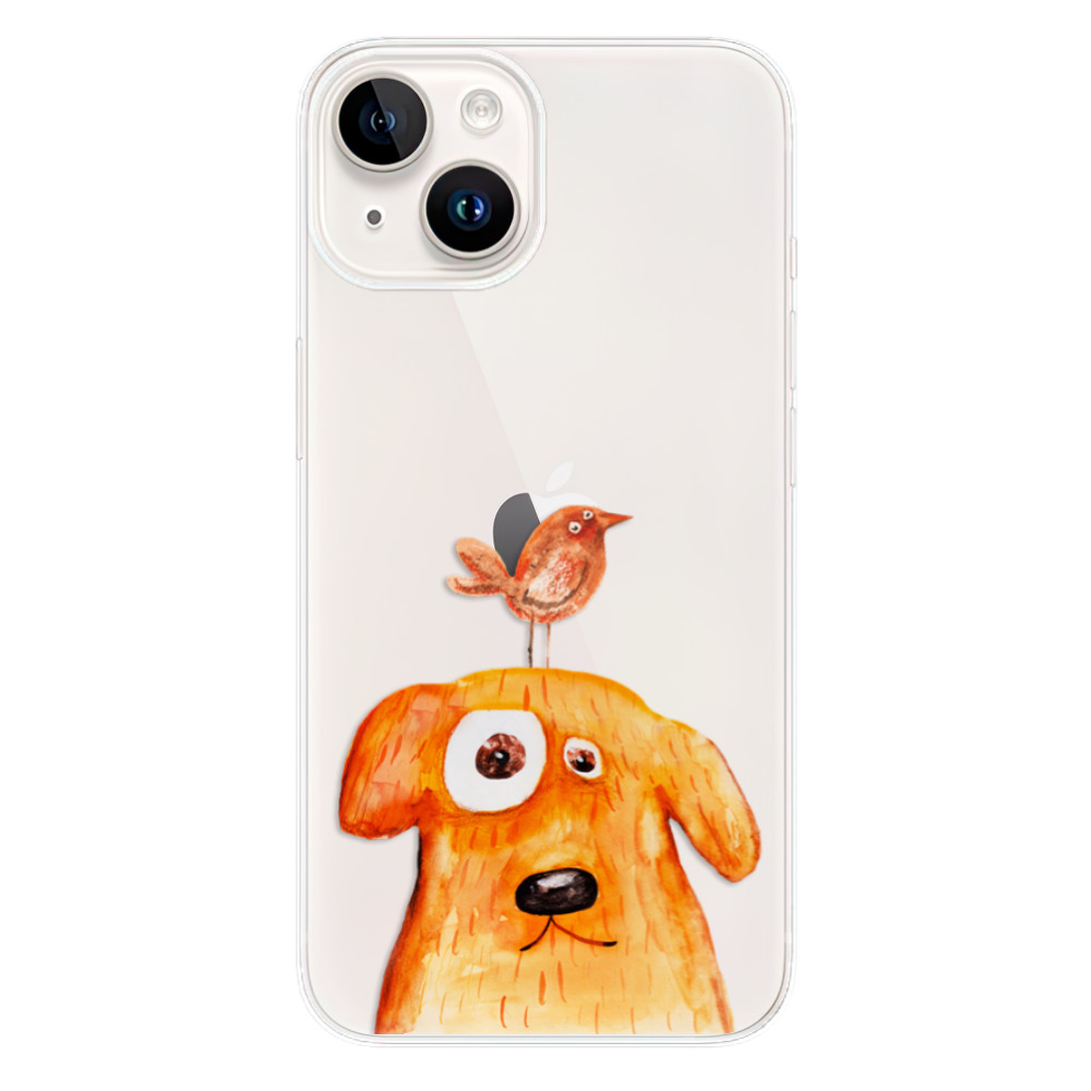 Silikonové odolné pouzdro iSaprio Dog And Bird na mobil Apple iPhone 15 (Odolný silikonový kryt, obal, pouzdro iSaprio Dog And Bird na mobilní telefon Apple iPhone 15)