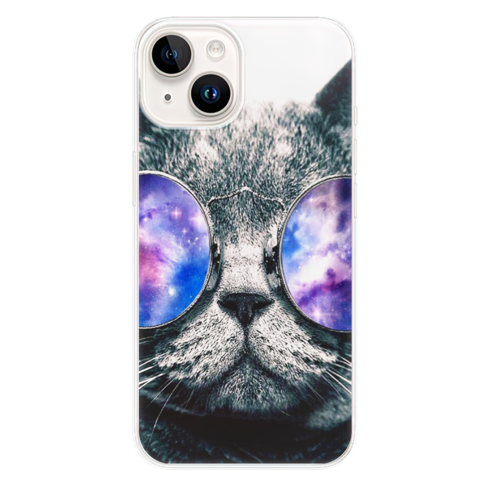 Silikonové odolné pouzdro iSaprio Galaxy Cat na mobil Apple iPhone 15 (Odolný silikonový kryt, obal, pouzdro iSaprio Galaxy Cat na mobilní telefon Apple iPhone 15)