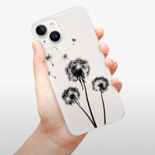 Silikonové pouzdro iSaprio - Apple iPhone 15 - Three Dandelions black