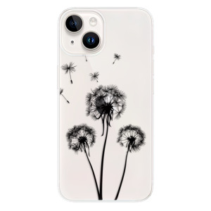 Silikonové pouzdro iSaprio - Apple iPhone 15 - Three Dandelions black