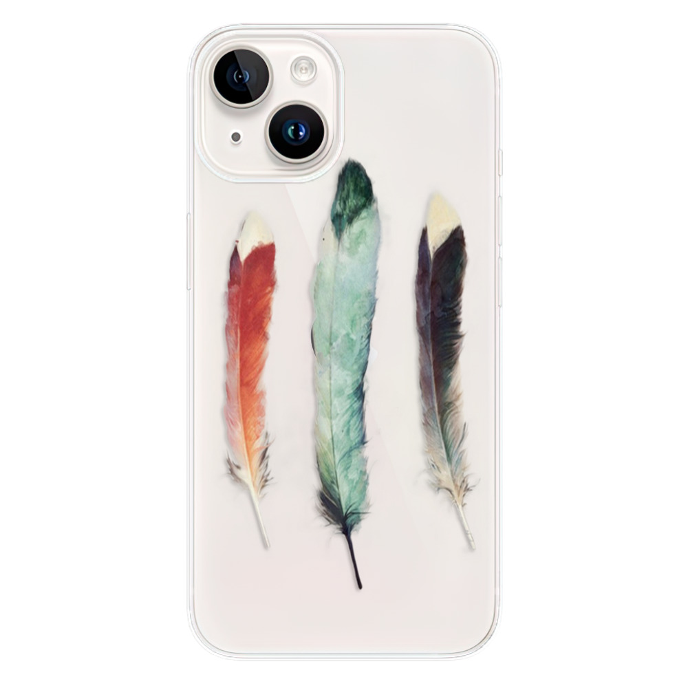 Odolné silikonové pouzdro iSaprio - Three Feathers - iPhone 15