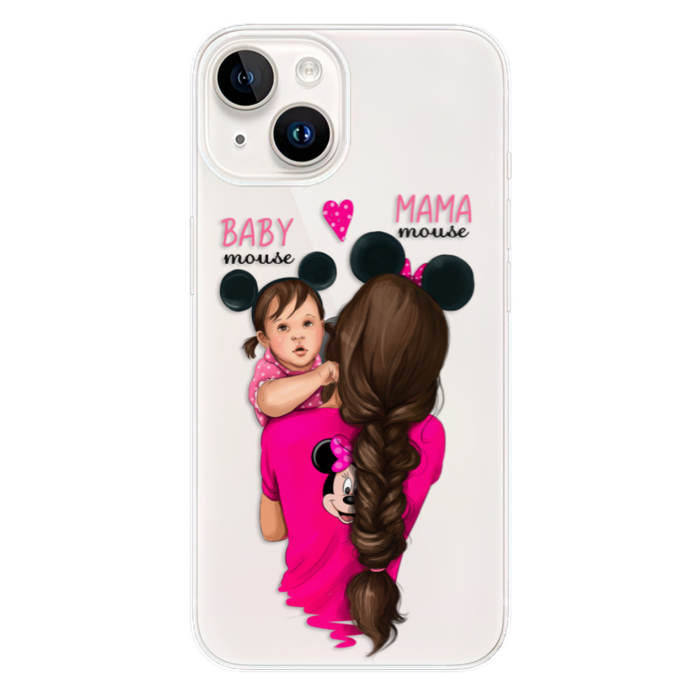 Silikonové odolné pouzdro iSaprio Mama Mouse Brunette and Girl na mobil Apple iPhone 15 (Odolný silikonový kryt, obal, pouzdro iSaprio Mama Mouse Brunette and Girl na mobilní telefon Apple iPhone 15)