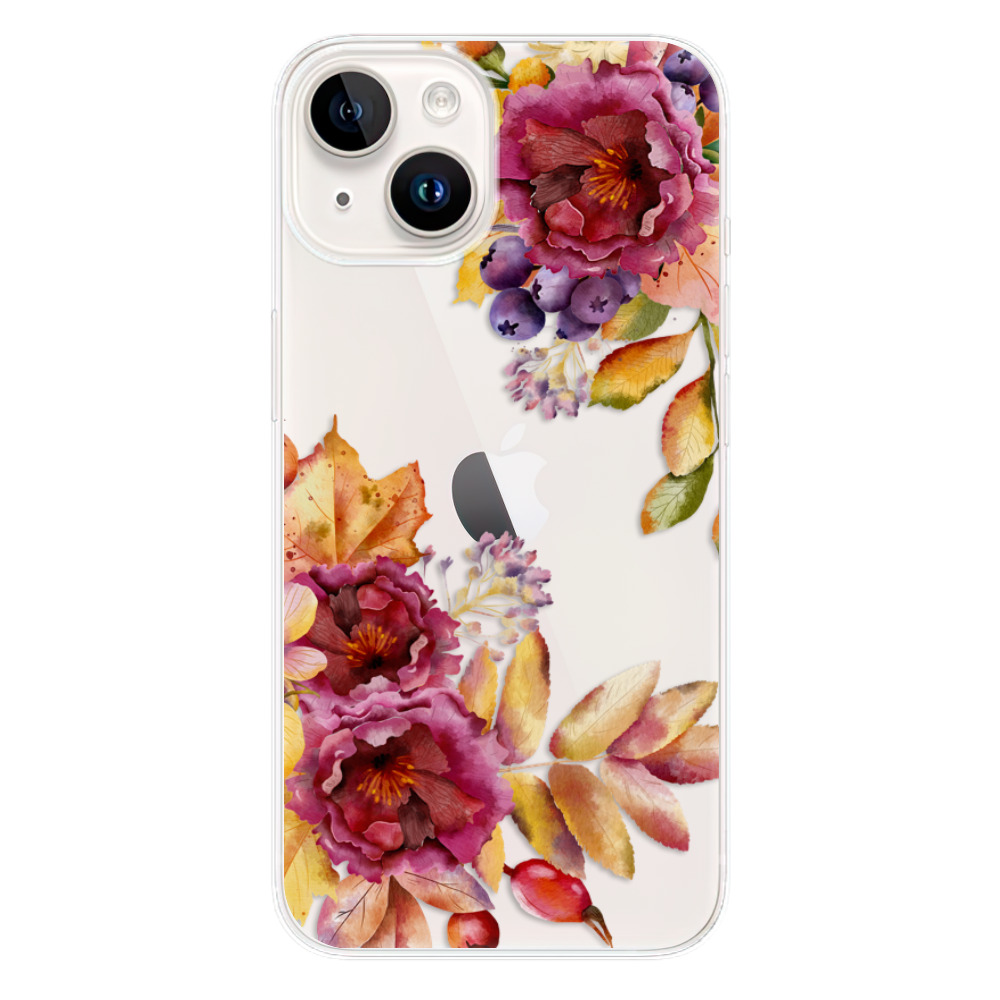 Silikonové odolné pouzdro iSaprio Fall Flowers na mobil Apple iPhone 15 (Odolný silikonový kryt, obal, pouzdro iSaprio Fall Flowers na mobilní telefon Apple iPhone 15)