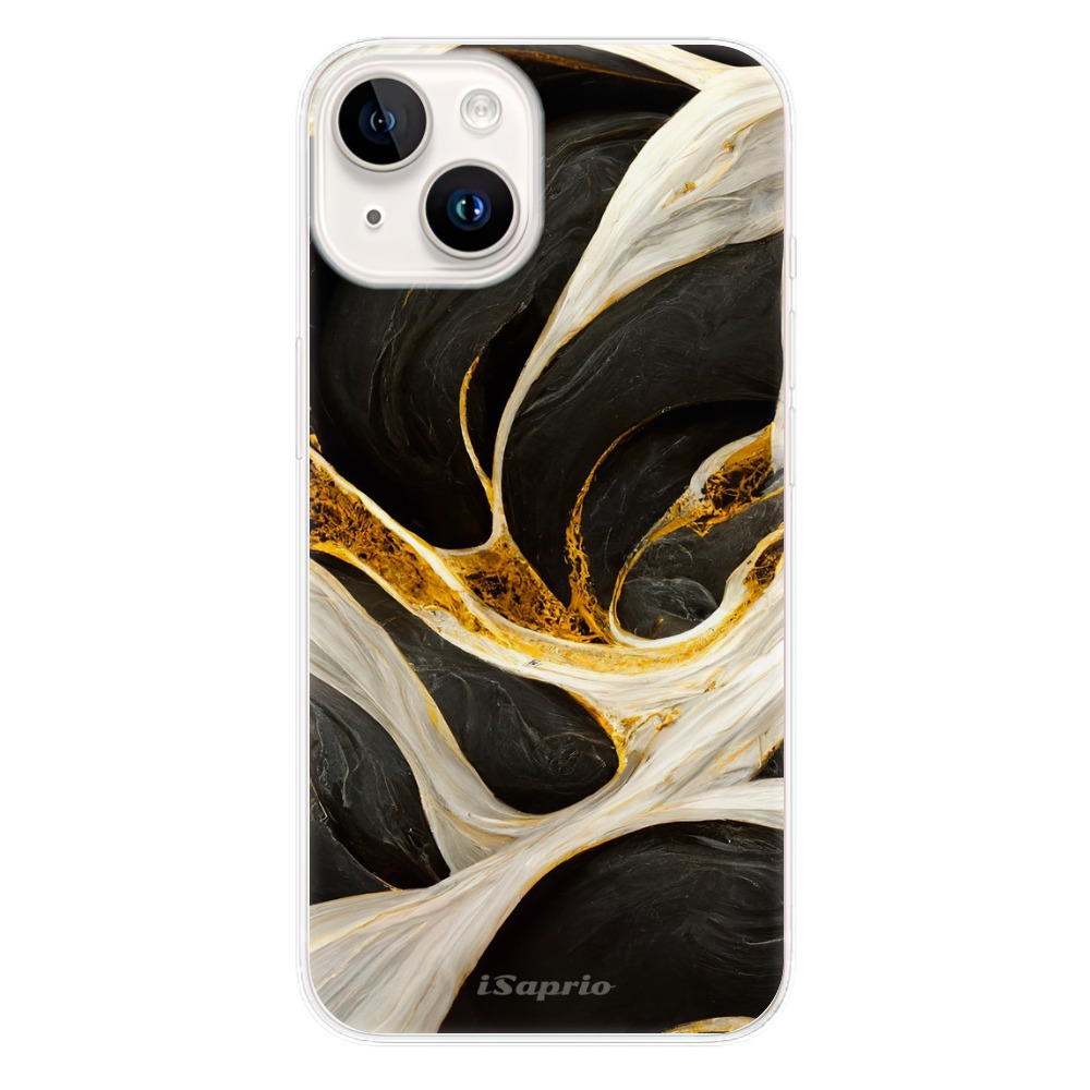 Odolné silikonové pouzdro iSaprio - Black and Gold - iPhone 15