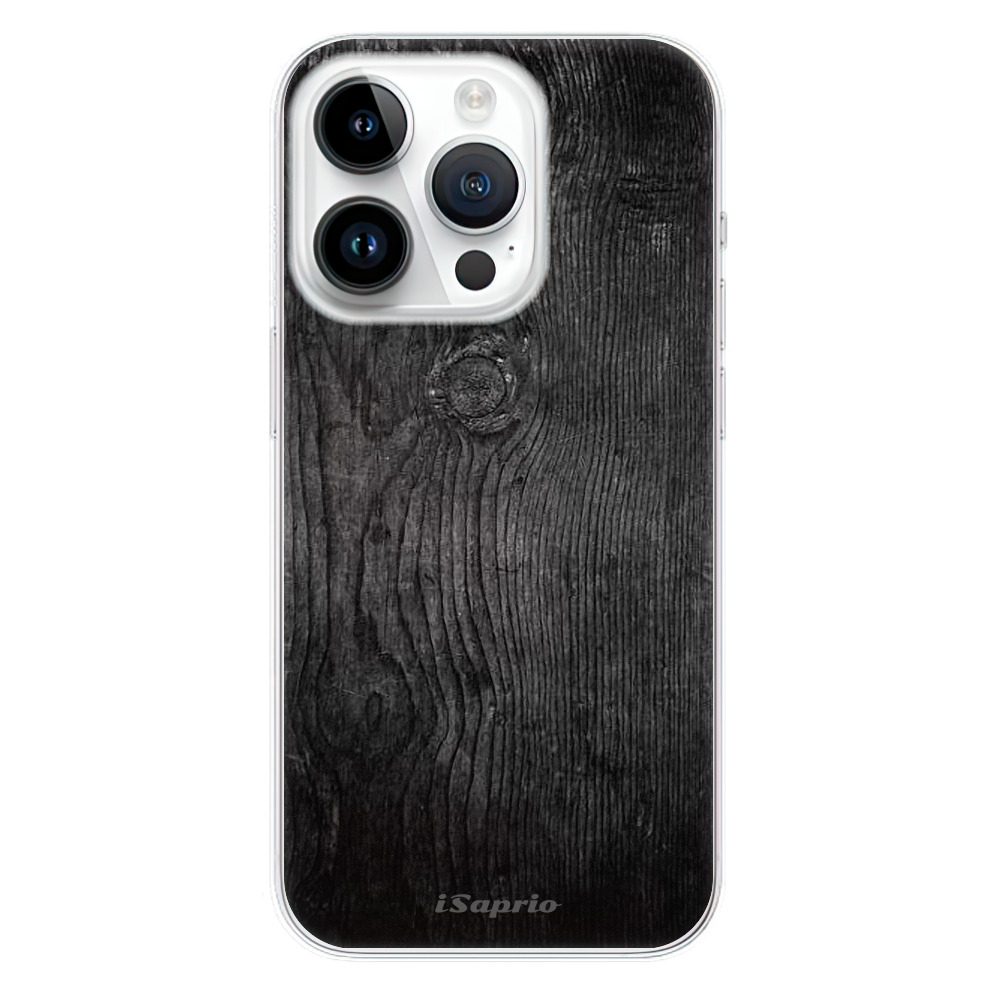 Silikonové odolné pouzdro iSaprio Black Wood 13 na mobil Apple iPhone 15 Pro (Odolný silikonový kryt, obal, pouzdro iSaprio Black Wood 13 na mobilní telefon Apple iPhone 15 Pro)