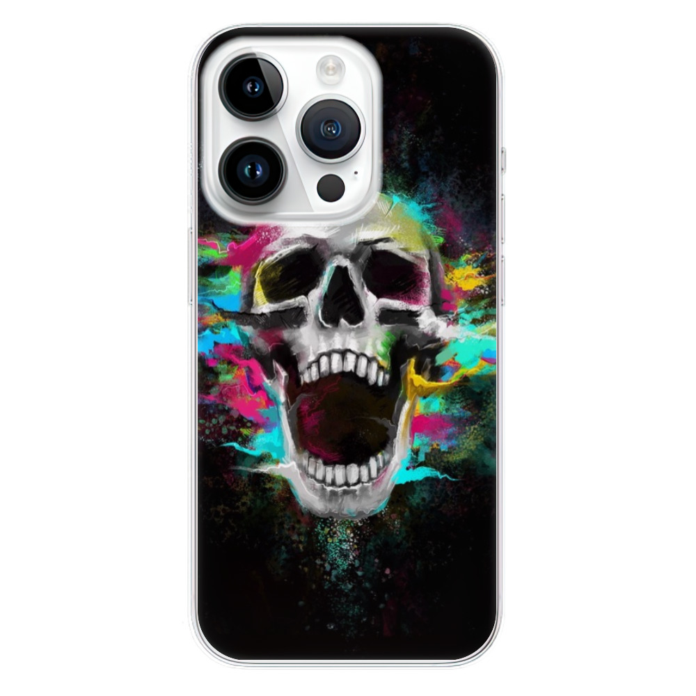 Silikonové odolné pouzdro iSaprio Skull in Colors na mobil Apple iPhone 15 Pro (Odolný silikonový kryt, obal, pouzdro iSaprio Skull in Colors na mobilní telefon Apple iPhone 15 Pro)