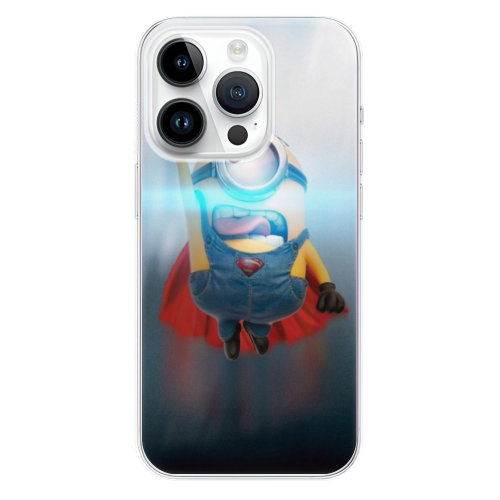 Odolné silikonové pouzdro iSaprio - Mimons Superman 02 - iPhone 15 Pro